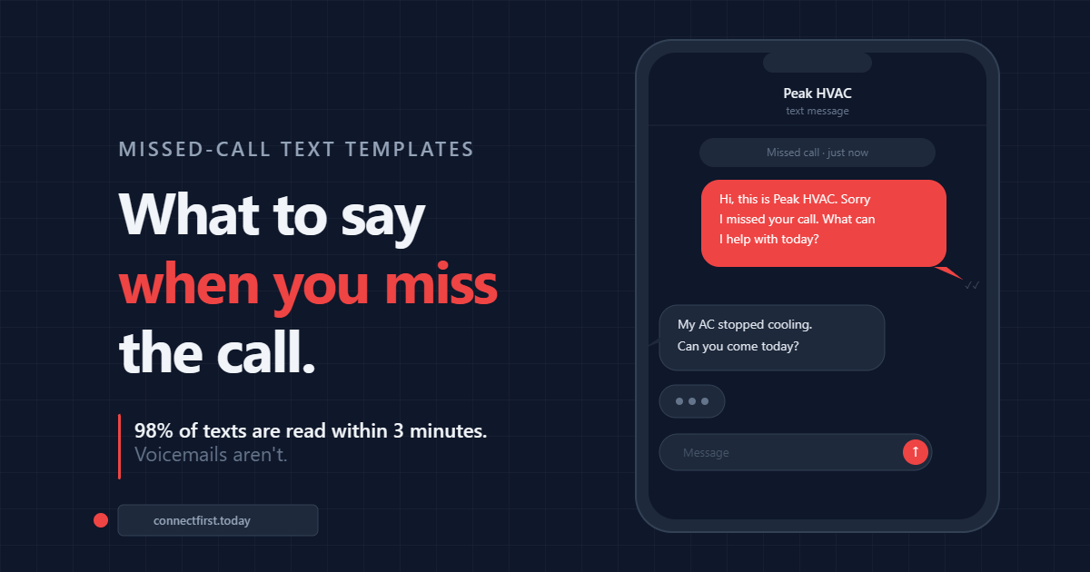 What to Say in Your Missed-Call Text (5 HVAC Templates That Work)