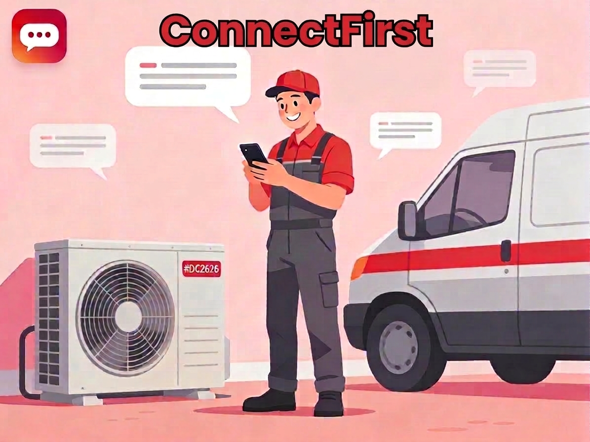 HVAC technician staying connected with customers