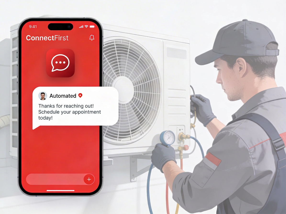 HVAC operator staying responsive with instant text-back